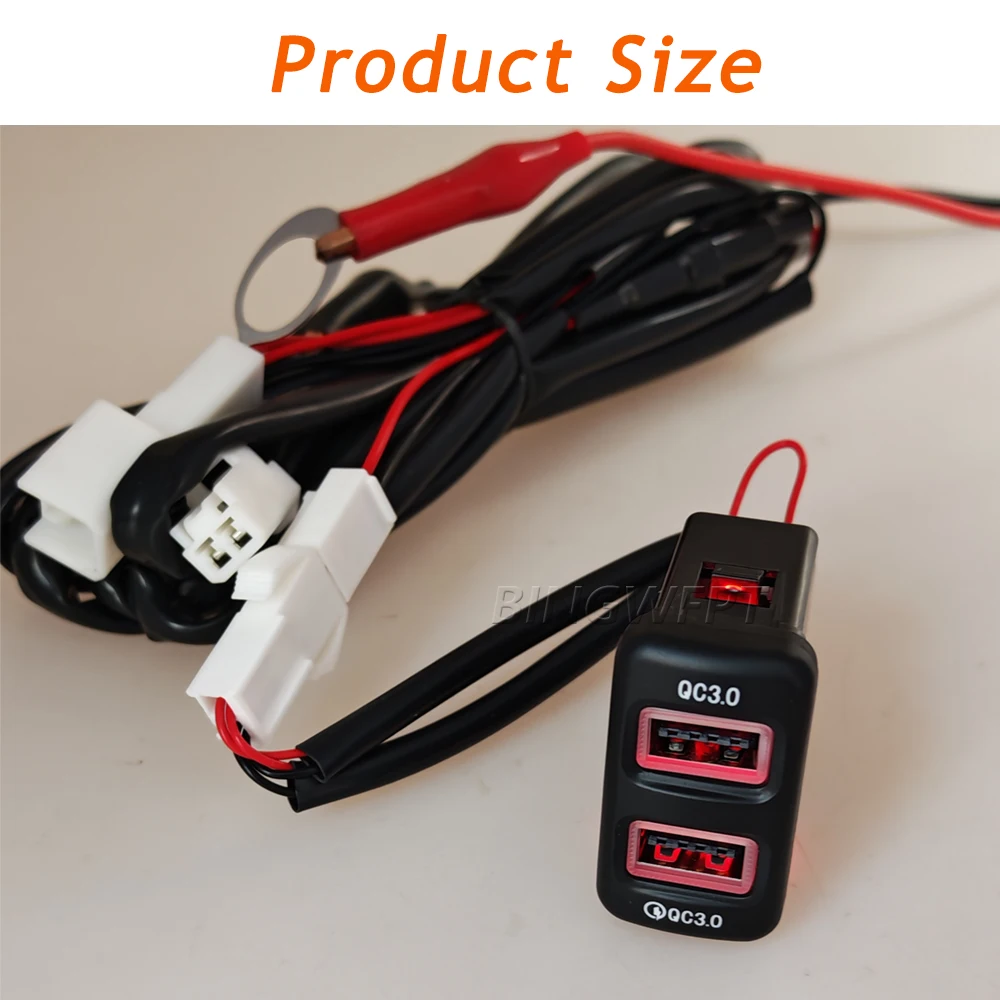 Dual USB Fast Charging Car Power Adapter Embedded Charger Socket For Toyota Highlander 2001 2002 2003 2004 2005 2006 2007 view 3