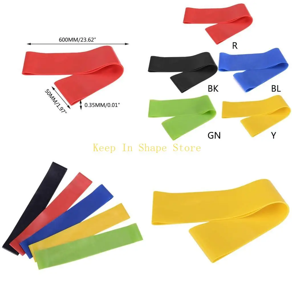 

U1JC Legs Butt Latex Exercise Resistance Bands Different Levels Workout Fitness Yoga for Stretching Physical Therapy Home