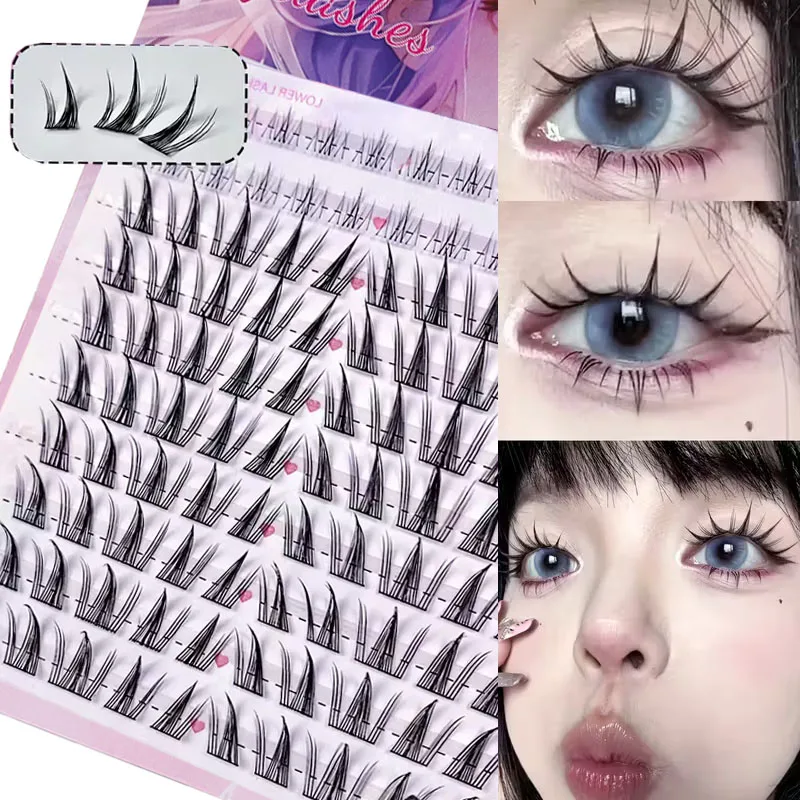Image of Natürlich Aussehende Anime-Künstliche Wimpern DIY Wimpernverlängerung - 104 Stück, 6-15mm Gemischte Längen Cosplay-Styling, C-förmige Krümmung