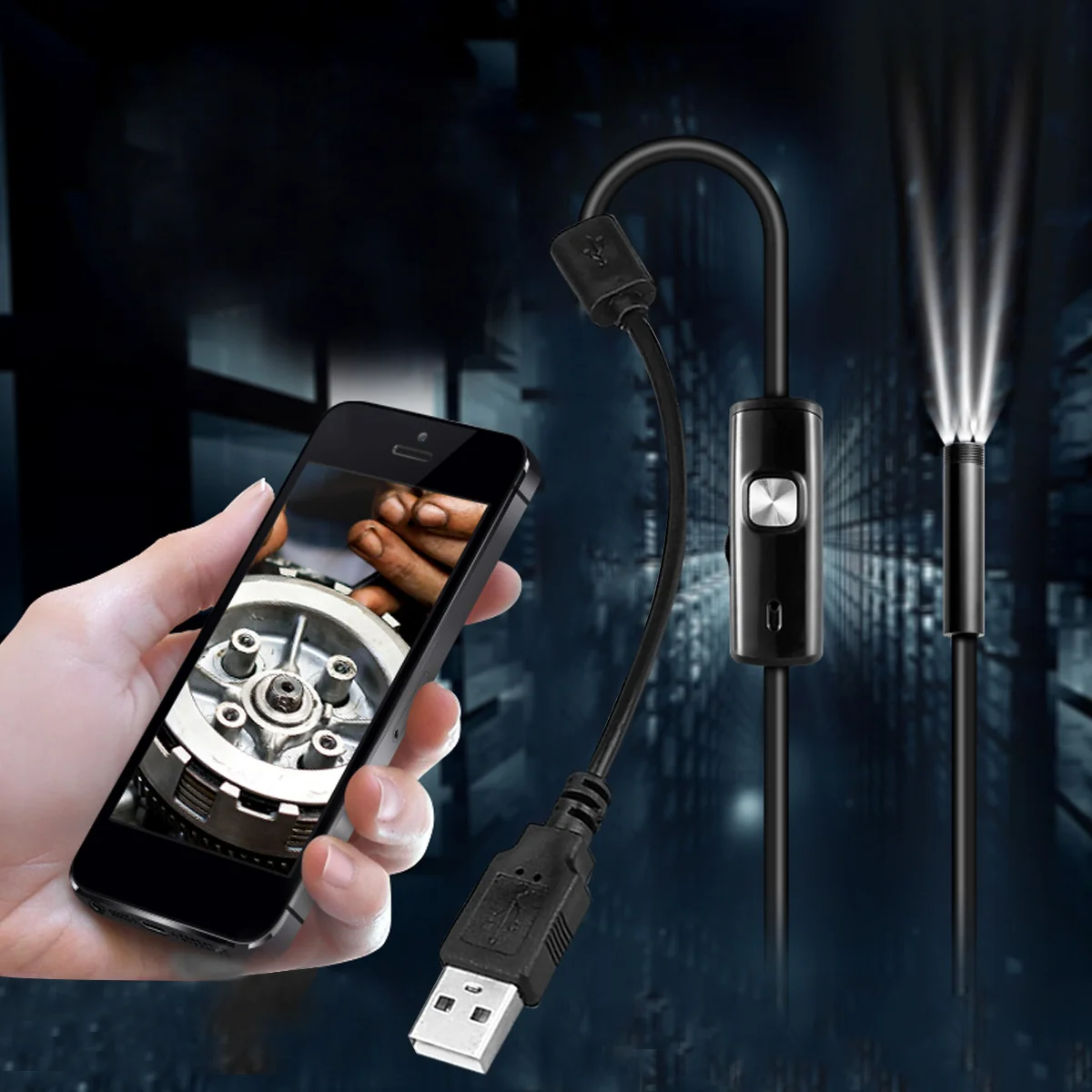 

5M 5.5mm 6-LED Hd Waterproof IP67 Inspection Camera for Mobile Otg Borescope Ear Hvac Machine Automotive