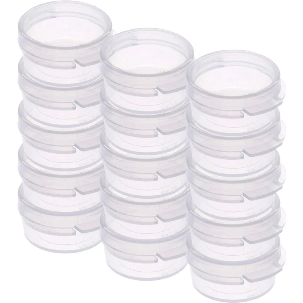 

25Pcs Small Round Soil Jar with Lid Clear Plastic Storage Box for Chemistry Labs Reusable Sampling Weighing