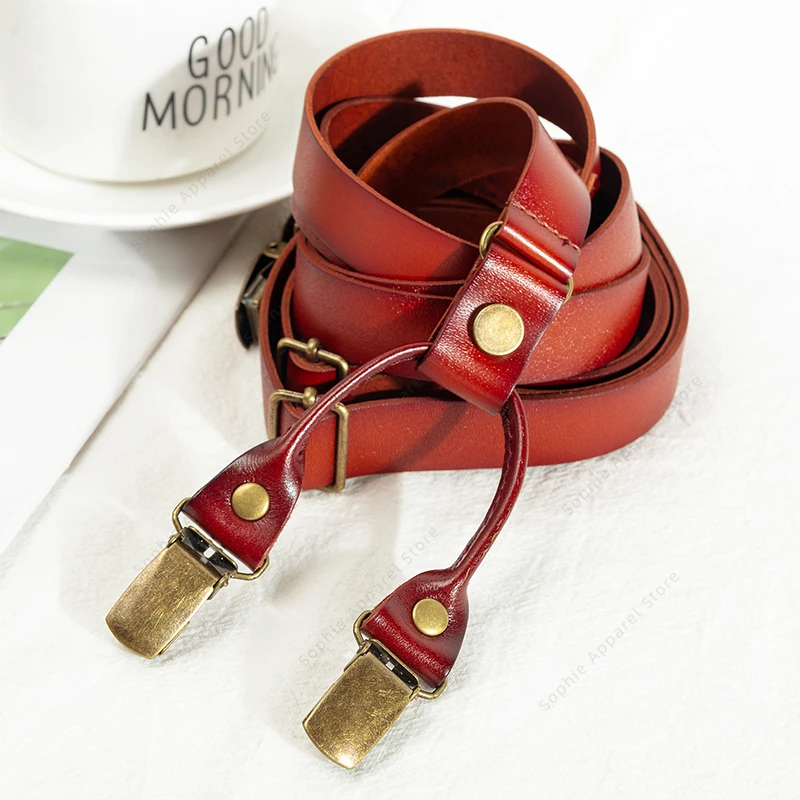 النمط البريطاني هوك الحمالات الجلدية الرجعية موضة طويلة عدم الانزلاق الحمالات كماشة النساء الرجال الأقواس Bretels الحمالات Hombre #2