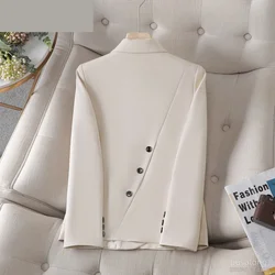 Women Jacket 2024 New Korean Spring Autumn Solid Ladies Office Wear Blazer Coat Versatile Elegant Female Suit Jacket Outerwear