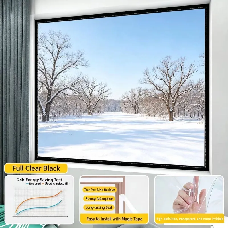 Thick windproof window film, high transparency cold resistant and heat-insulating PVC easy to install, suitable for home windows