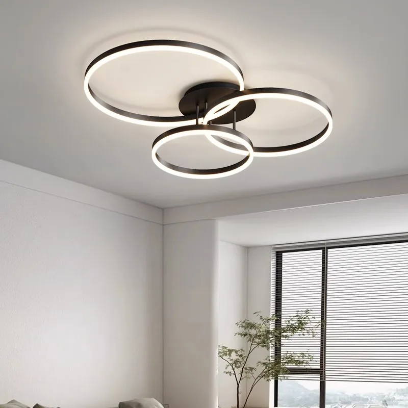 Modern Minimalism Round Ring Led Ceiling Lamp Dimmable Circles Living Room Lamps For Bedroom Lights Lightiing Lustre Luminaire