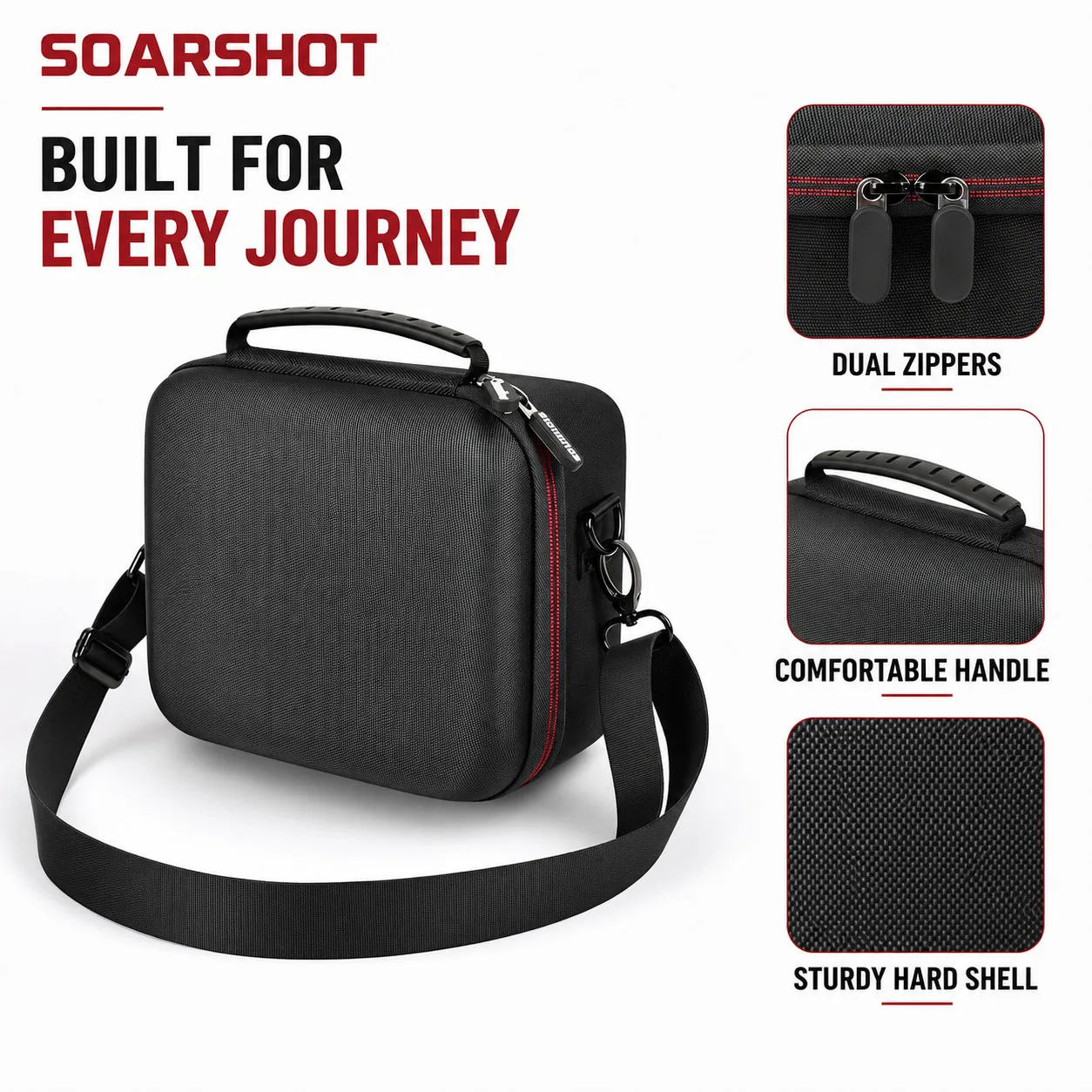 SOARSHOT HCC-186 Hard Camera Case for Sony Alpha A6000 A6100 A6300 A6400 A6500 A6600 A6700 ZV-E10 Travel Storage Bag