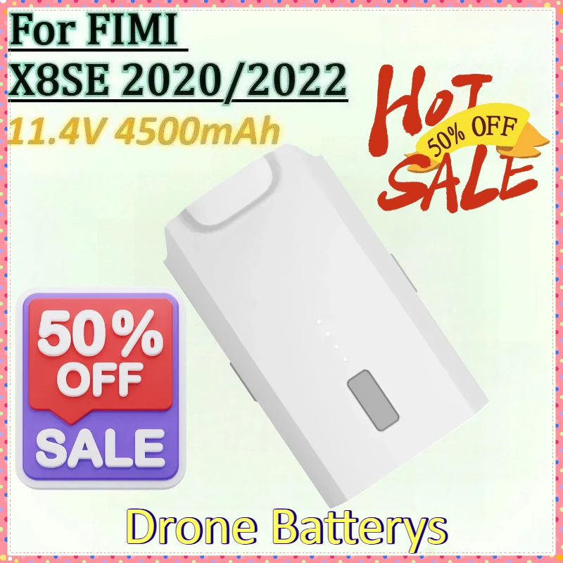 

New DC02A5 11.4V 4500mAh Replacement Flight Drone Batterys for FIMI X8 SE 2022 V2 FIMI X8SE 2020 Camera RC Rechargeable Battery