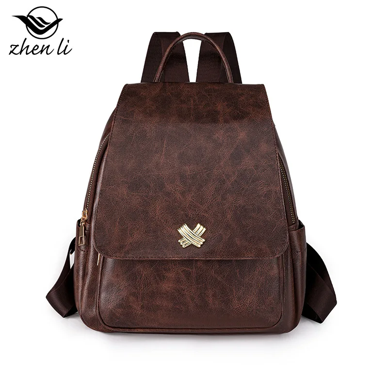 

PU women's backpack women's lightweight casual fashion travel backpack trendy foreign style backpack