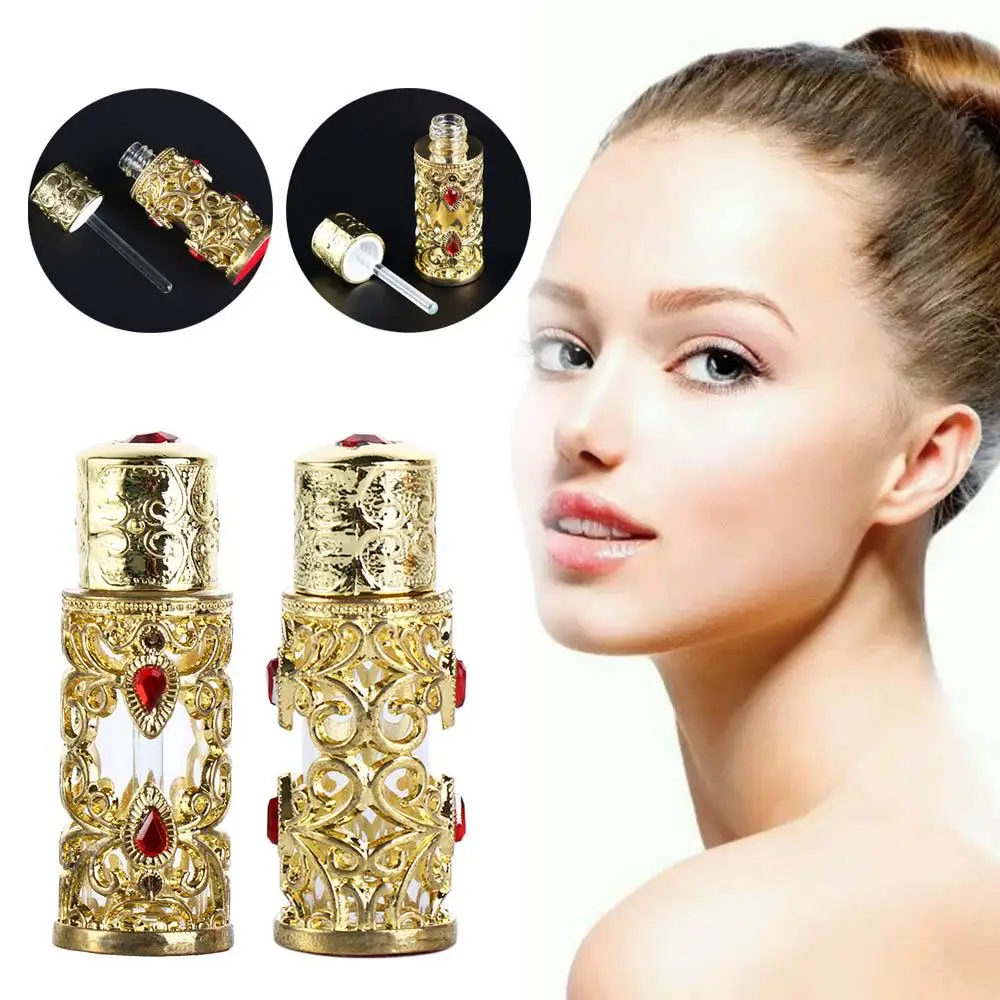 Gifts Dubai Style Antiqued Metal Arabian Style Cosmetic Container Refillable Bottles Perfume Bottles Essential Oil Bottles