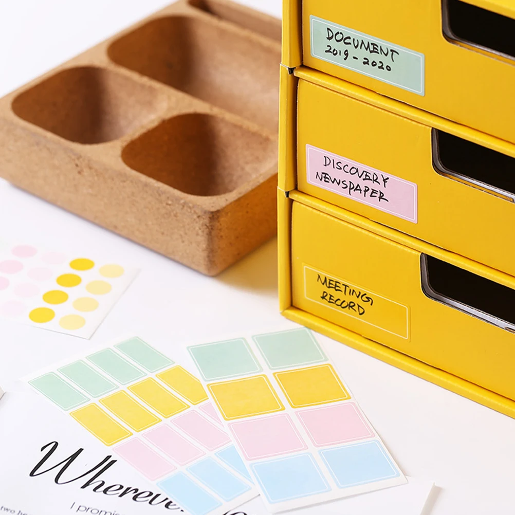 

40 Sheets Colorful Label Stickers Self Adhesive Classification Tags Waterproof Decal Office Home Folder Organization Storage