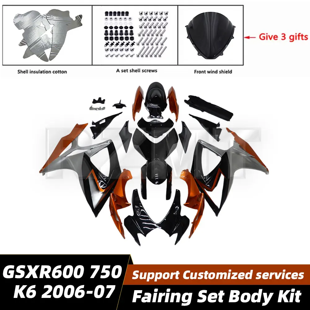 

Motorcycle Fairing Set Body Kit Plastic For Suzuki GSX-R600 R750 2006-2007 K6 Accessories Shell Injection Bodywork S0606-104a