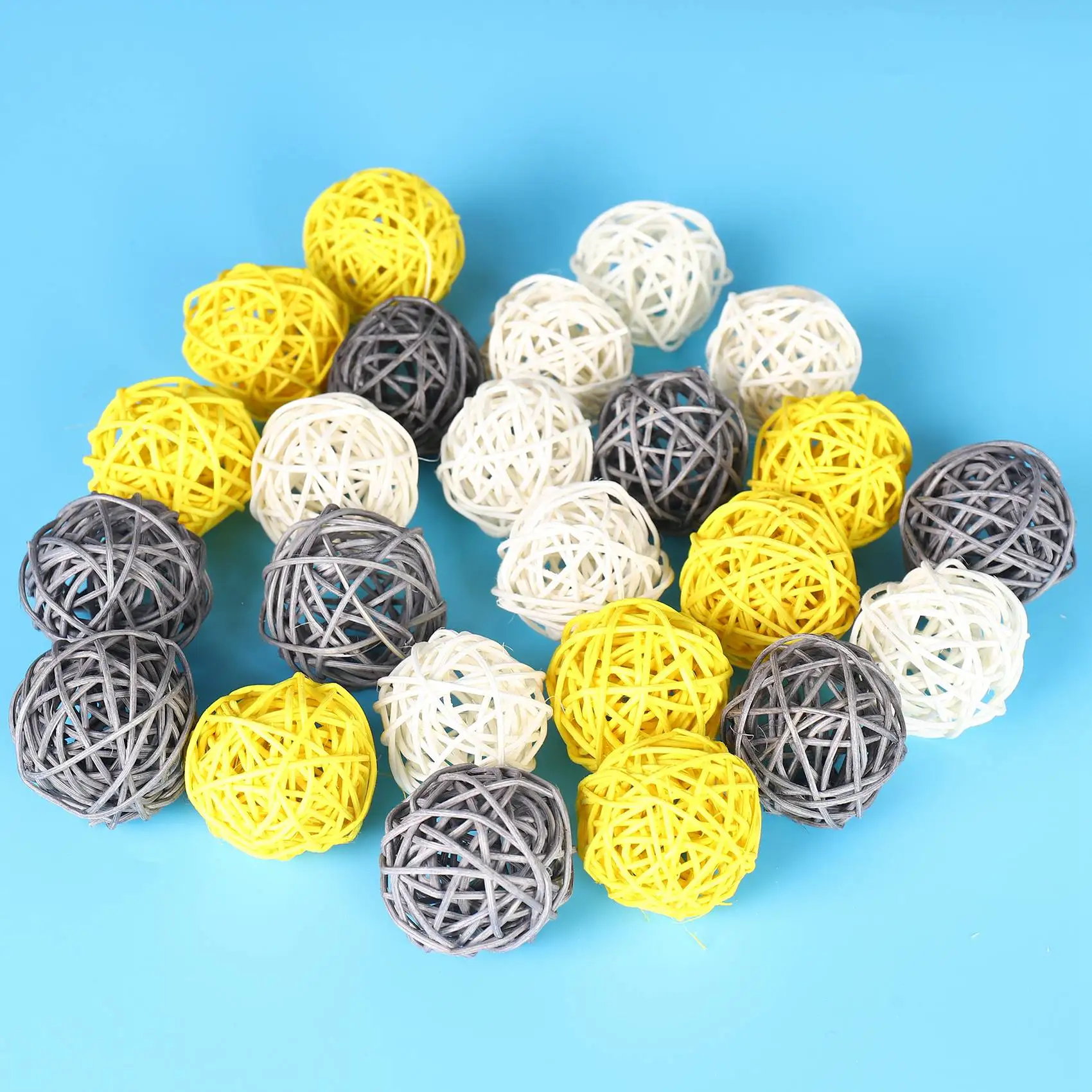 AA94-Rattan Ball, 24PCS 2 Inch Decorative Balls Orbs Vase Bowl Fillers