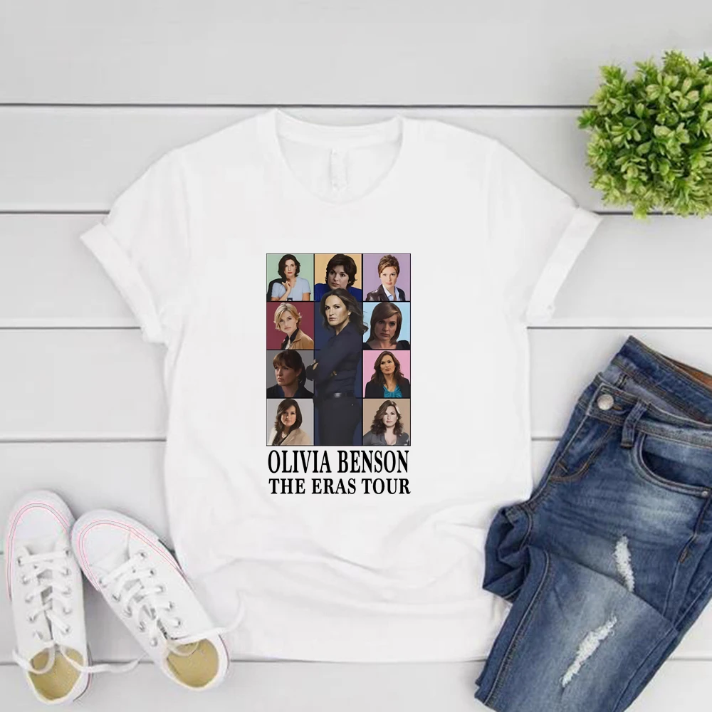 Olivia Benson Eras Tour T Shirt Law and Order Inspired Tshirt Elliot and Olivia T-Shirt Short Sleeve Women Vintage Tee Fans Gift