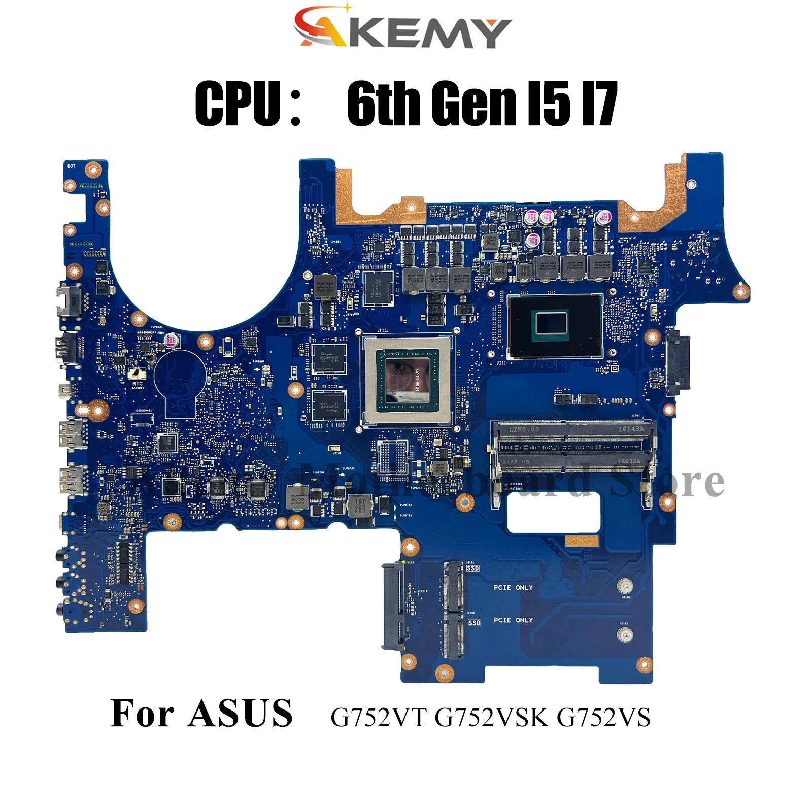 

G752VT Материнская плата для ноутбука ASUS ROG G752V G752VSK GL752VW G752VS GL752VL Материнская плата для ноутбука с процессором I5 I7 100% tests OK stk