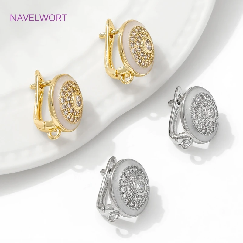Multi Styles 18K Gold Plated Shvenzy Earwires Earring Hooks,Brass Earring Fixtures,For DIY Women's Anti-Allergy Earrings Making image 2