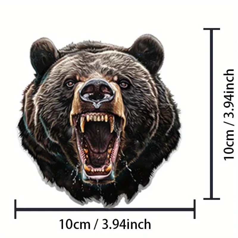 

1pc Fierce Roaring Bear Vinyl Sticker, Scratch-Resistant Animal Decal for Car, Motorcycle & Helmet Decor