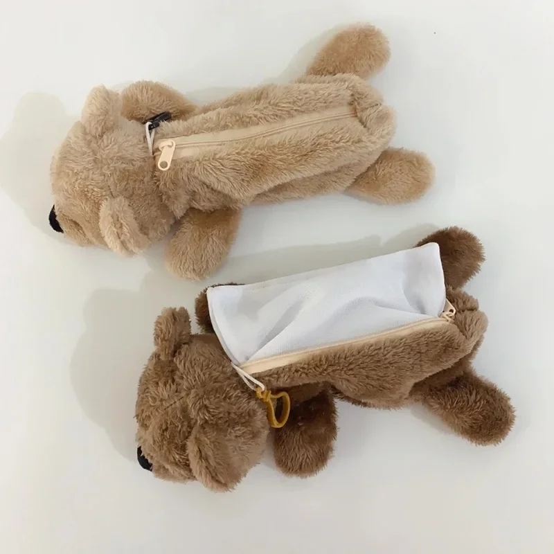 

Creative Little Bear Plush Cartoon Animal Pencil Case Cute Children's Toy Pen Case Kawaii School Bag Pendant Luggage Accessories