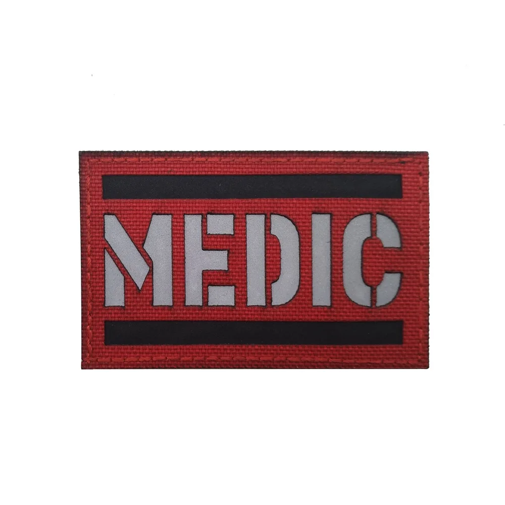 MEDIC Medical Emergency Armband Embroidered Reflective Fabric Magic Patch EMT Rescue Logo Patch Hook and Ring Military Patches