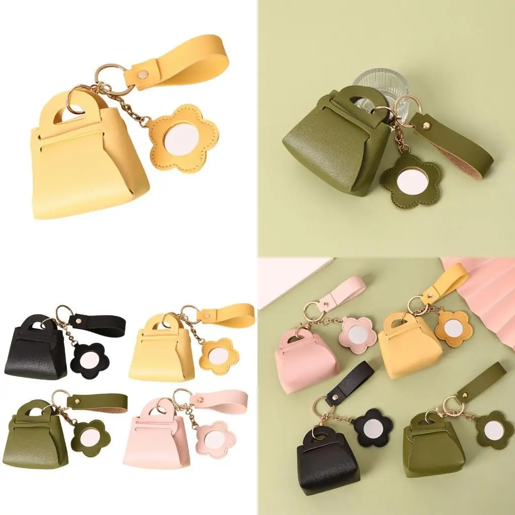 

D46D Bag Keychain PU Leather Chain Small Storage Bag Leather Bag Charm Keychain Bag Pendant Keyings