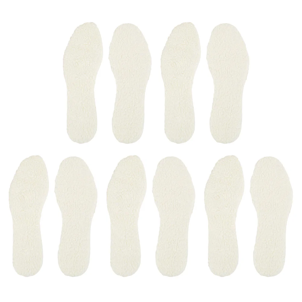 

10 Pcs Warm Shoe Insoles Wool White Boots Odor-resistant Fluffy Men and Women Inserts