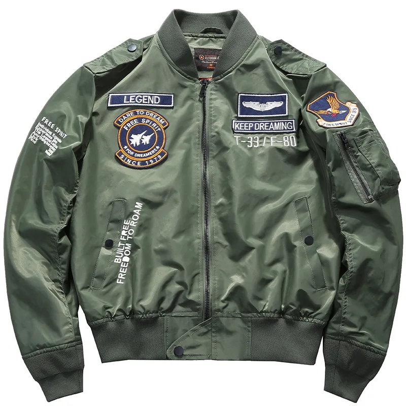 Men's Spring Tactical Army MA-1 Flight Bomber Jacket Male Baseball Varsity College Pilot Air Force Autumn Outwear Coats