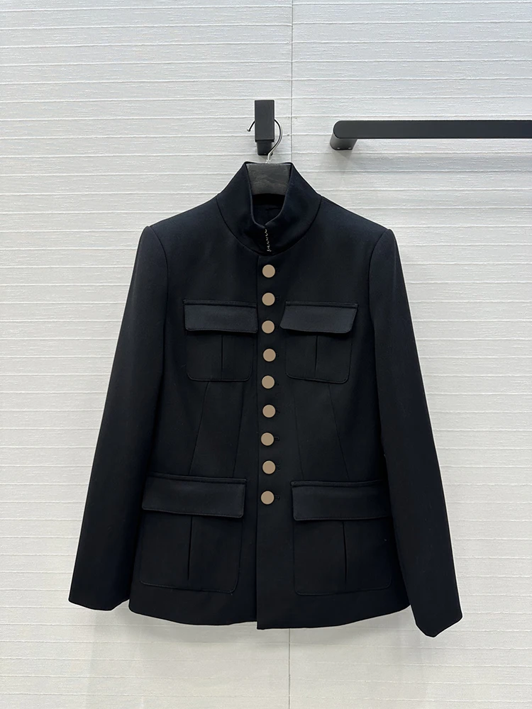 

SVORYXIU Autumn 2025 New style Leisure Style Flip collar Single-row buckle Coat Woman Fashion black Trend Coat