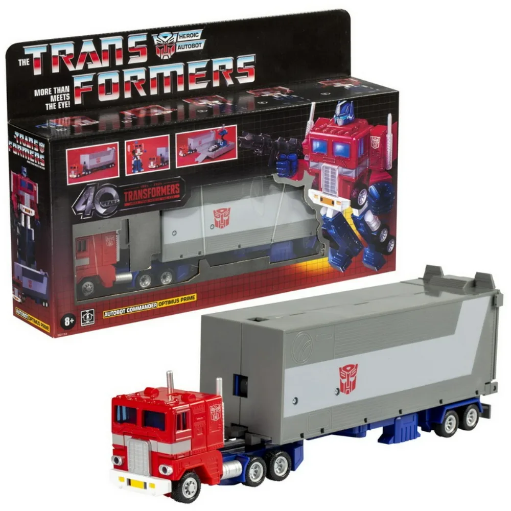 

Hasbro Transformers Retro G1 Optimus Prime Action Figure 2 Hands, 2 Blasters, Fuel Hose, Roller, and Missile Runner G0153