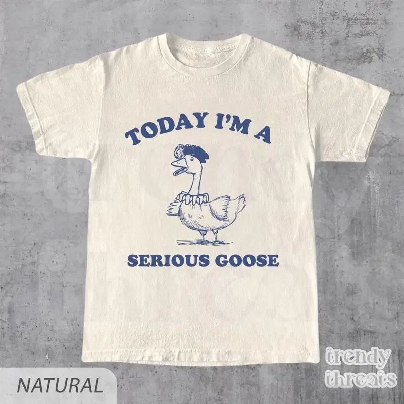Funny T Shirt Today I'm a Serious Goose Silly Lover Meme Gag