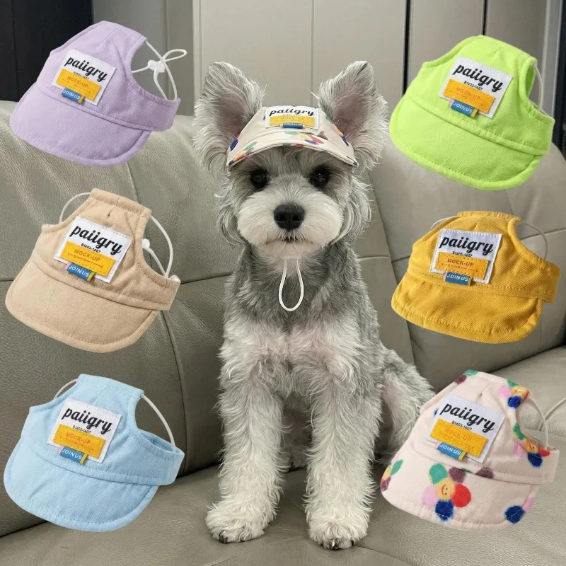 

Dog Cat Sun Hat, Breathable Mesh Baseball Cap with UV Protection, Adjustable Summer Outdoor Cap for Small Medium Large Pets