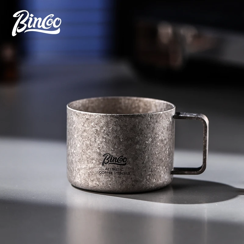 Bincoo Pure Titanium Coffee Cup 80ml – Small Espresso Tasting Cup, Portable Mini Cup for Concentrated Coffee, Stylish Titanium