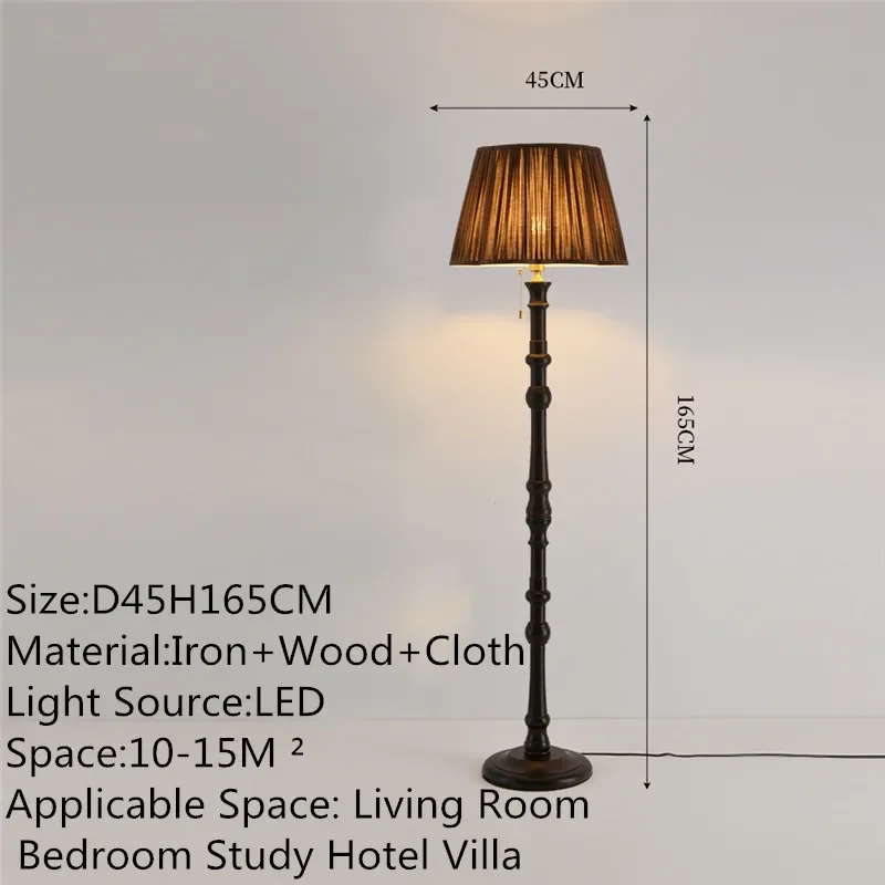 APRIL Contemporary Luxury Floor Lamp  American Retro Art Living Room Bedroom Study Villa Hotel LED Decorative Standing Light