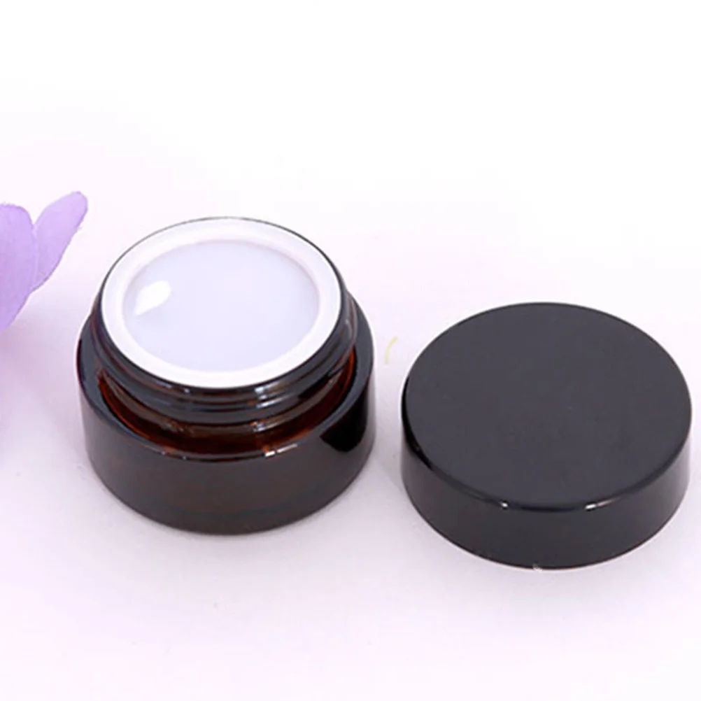 

12Pcs Brown Glass Empty Containers Leak Proof Refillable Jars for Cream Lip Balm Skincare Lotions Empty Cream Bottle