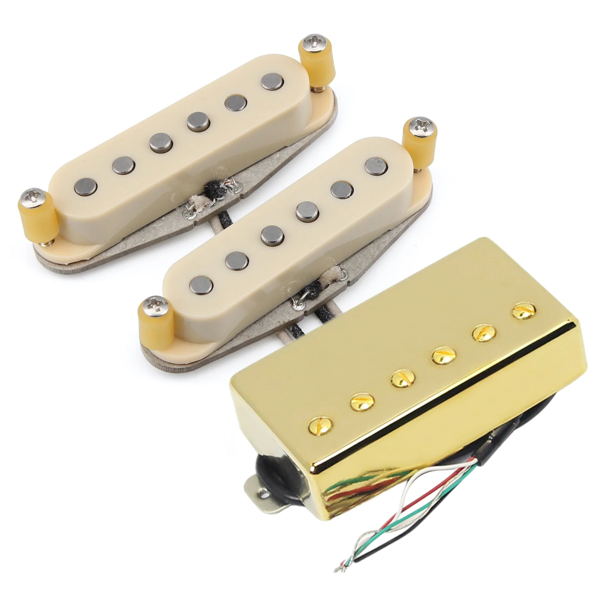 فلور الغيتار التقاطات مجموعة SSH النيكو 5 متداخلة لفائف واحدة + هامبوكر لاقط 4 أسلاك 52/52/52 مللي متر HSS أجزاء الغيتار الكهربائي #5