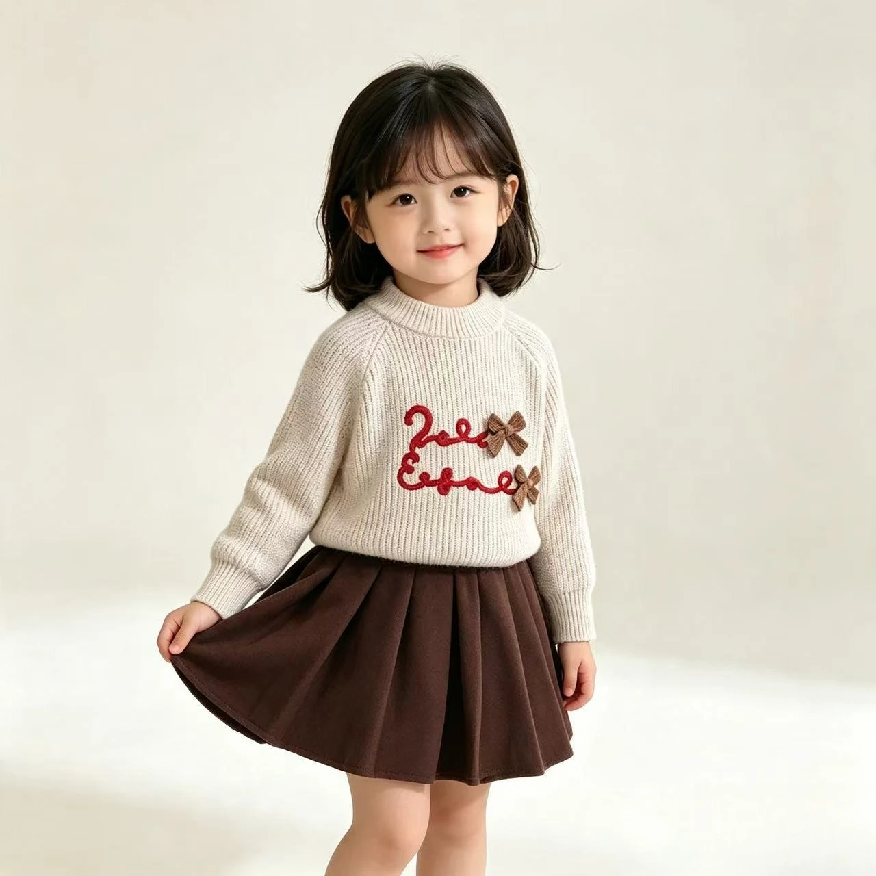 2PCS SETS of Fall Winter Sweater Adorable kids' sets and outfits for Cute Girls Knit Long Play Set