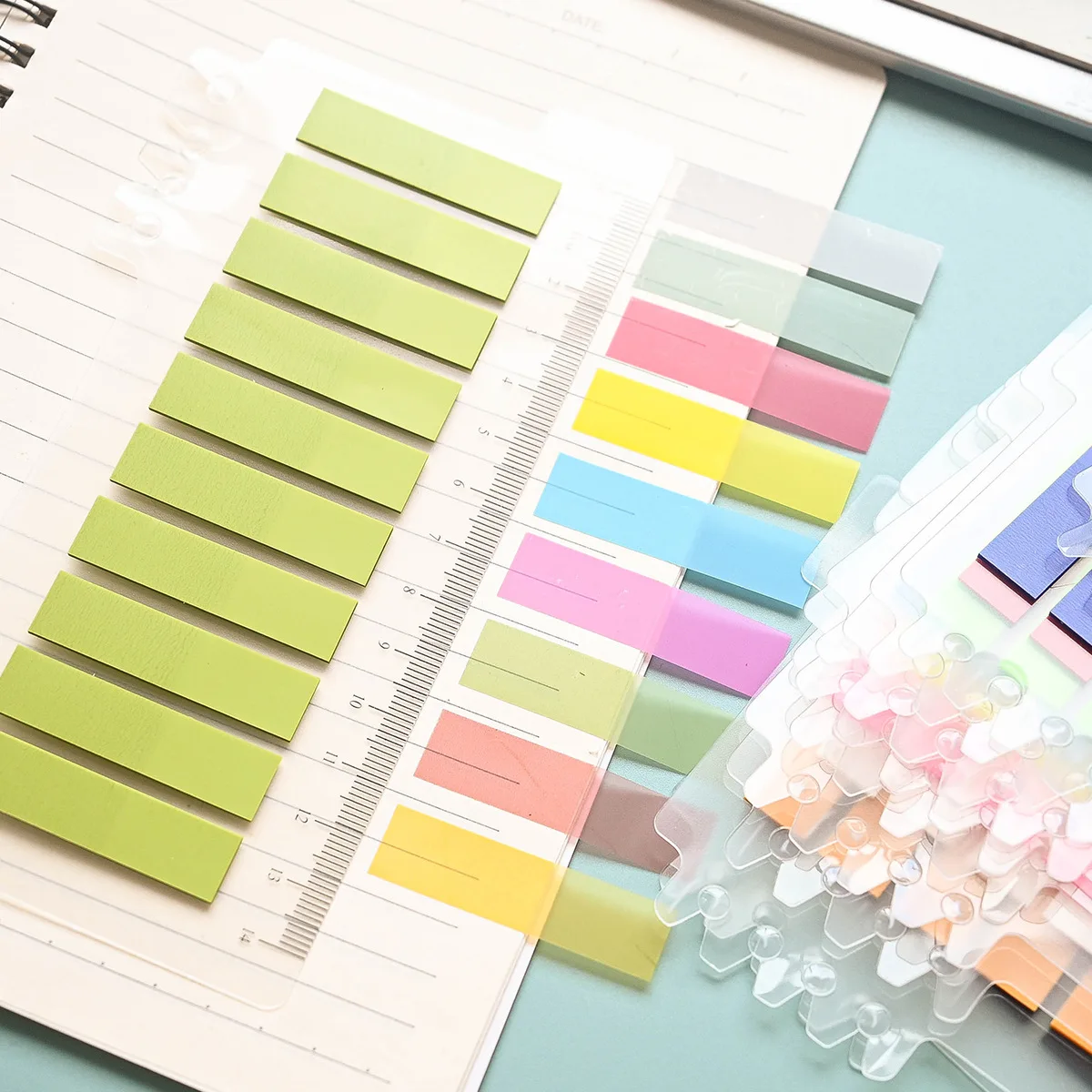 Writable Label Categorization Label Sticker with Loose-leaf Ruler Note Pure Color Index Sticker