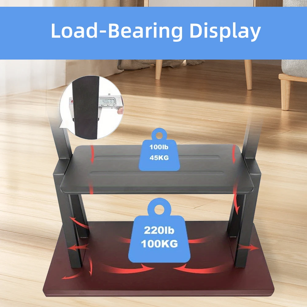عربة تلفزيون متنقلة، حامل تلفزيون قابل لضبط الارتفاع لأجهزة التلفاز مقاس 32-75 بوصة مع عجلة قابلة للقفل، حامل تلفزيون متدحرج بعجلات ماكس VESA 600 × 400 مم #4