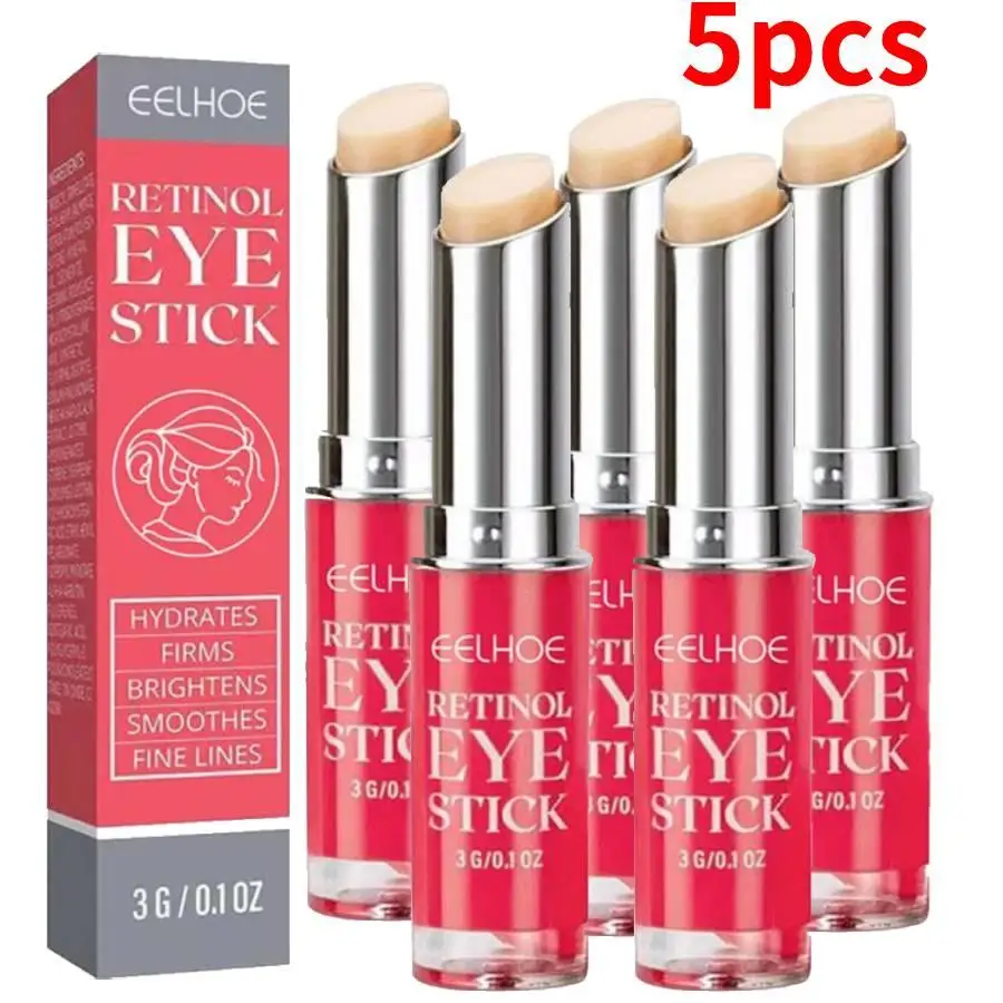 

5pcs Retinol Eye Cream Stick Anti-aging Anti Wrinkle Firming Moisturizing Puffiness Black And Circles Deep Lightening