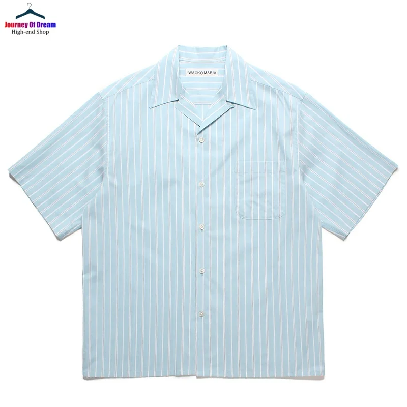 

WACKO MARIA Men's Women's 25SS Brand New Loose Stripe Simple Premium Casual Shallow Hawaii Short Sleeve Shirt