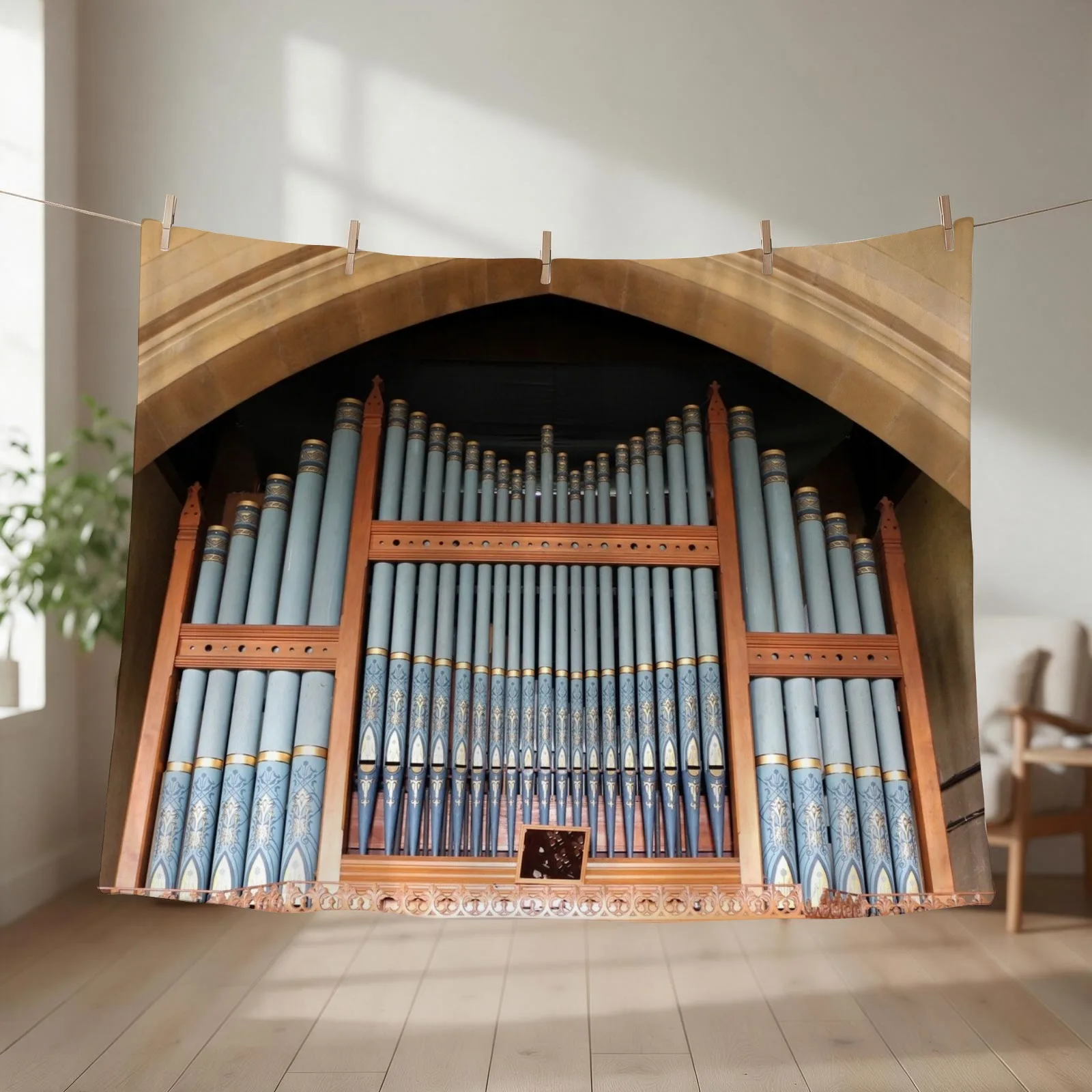 Pipe Organ Throw Blanket couch cozy soft plush fuzzy picnic outdoor blanket