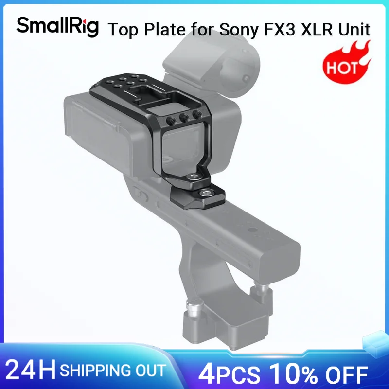 SmallRig FX3 XLR Handle Top Plate for Sony FX3 XLR Unit with Cold Shoe & 1/4\'\'-20 Threaded Holes for Microphone LED Light  -3990