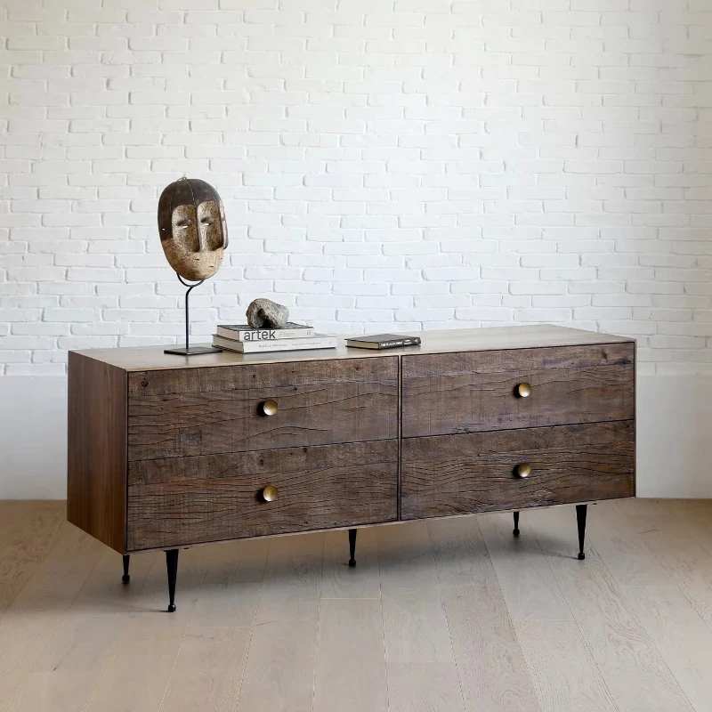 Vintage rustic wooden sideboards, TV cabinets and chest of drawers