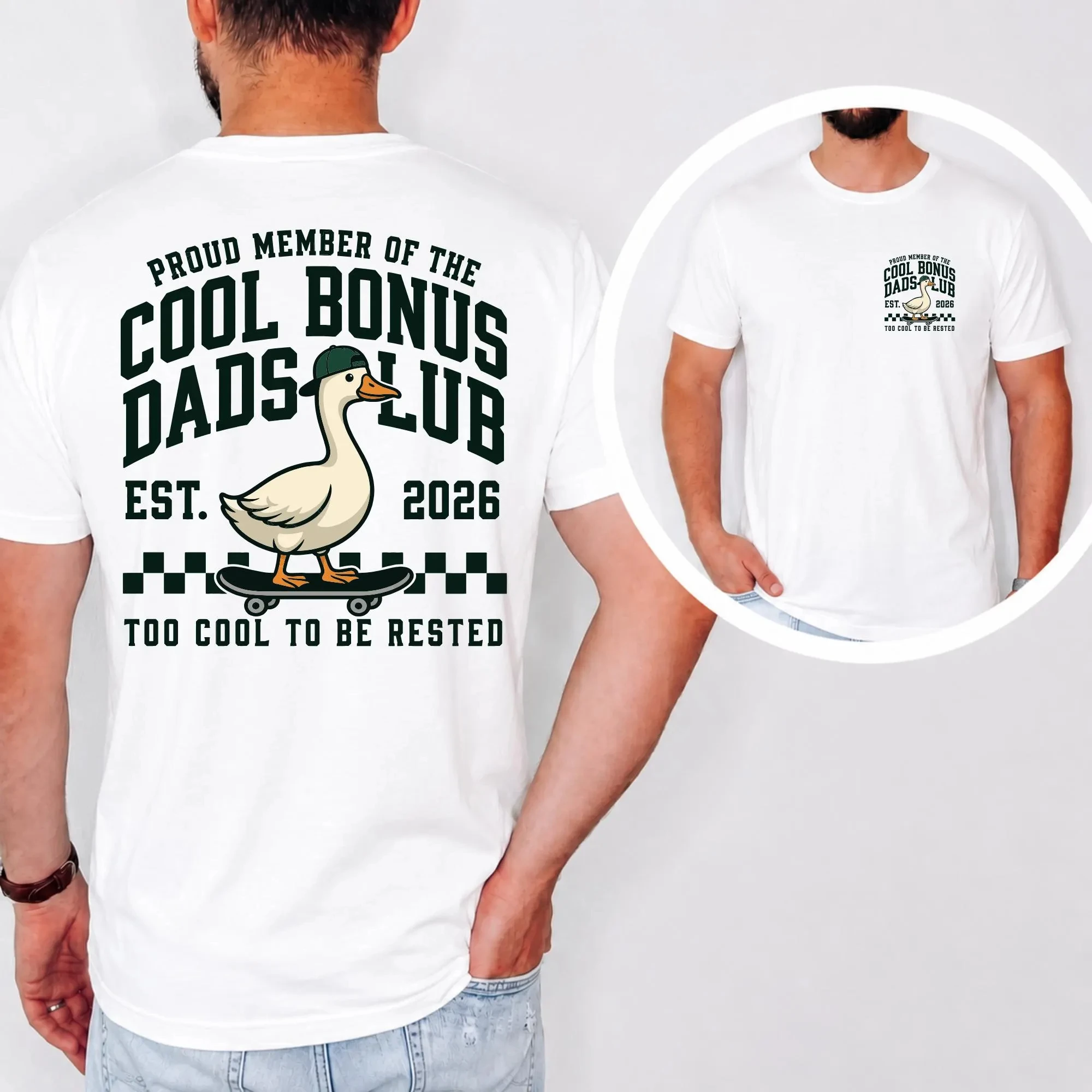 Bonus Dad Shirt, Retro Skater Stepdad Tee, Funny Fathers Day Gift for Him, New Dad Top Fathers Day Shirt