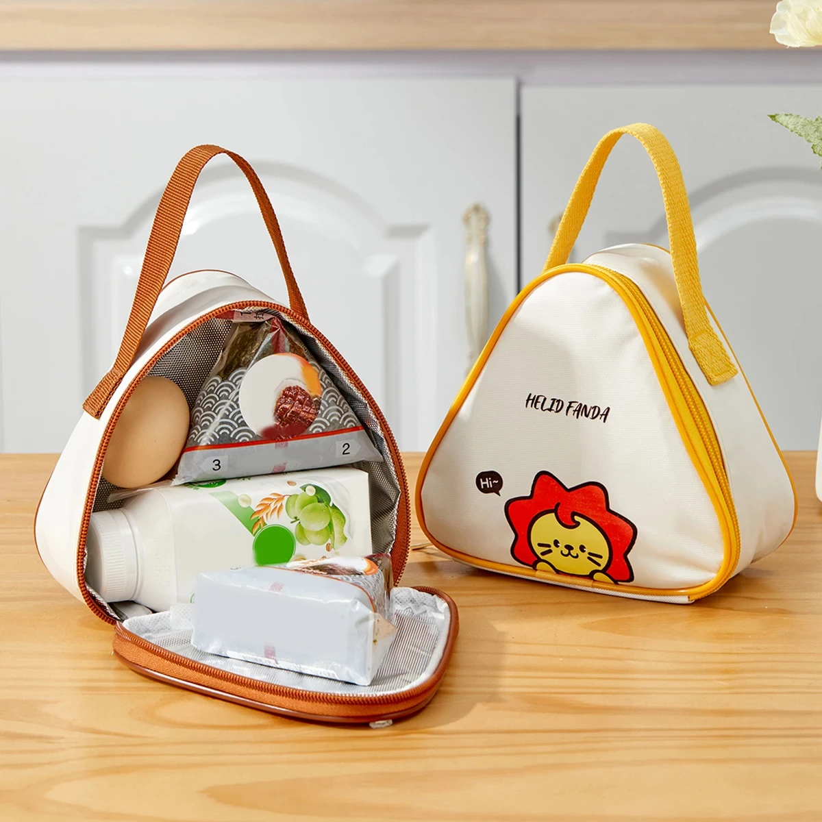 Cute Cartoon Aluminum Foil Thermal Lunch Bag Portable Insulated Picnic Bag Oil Proof Waterproof Lunch Box Storage Bag Handbag