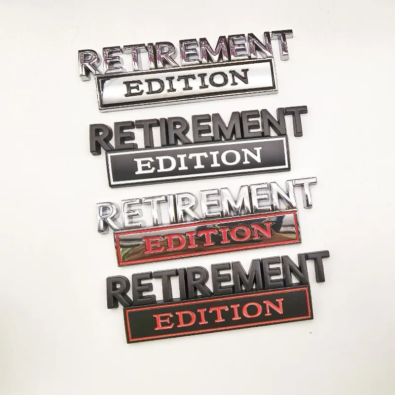

RETIREMENT Edition Metal Bike Motorcycle Sticker Car Body Decoration Durable Tail Badge