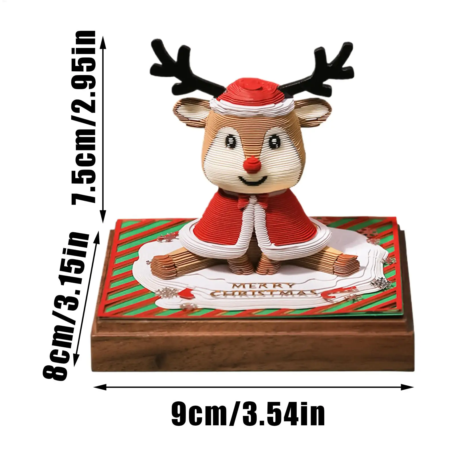 Time Piece Calendar Deer Design Daily Planner Christmas Theme 3D Sculpture Tear Away 2026 Calendar For Kids Women Men Teacher