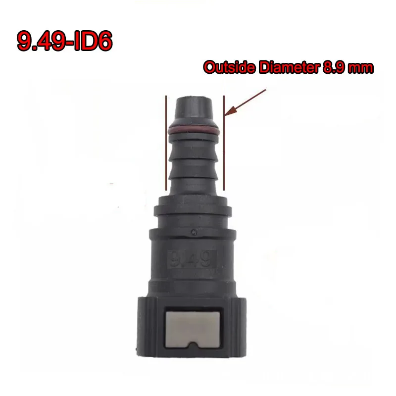 9.49 ID6 Car Fuel Quick Release Hose Connector  Gasoline Diesel Oil Pipe Pump Rubber Fitting Car Accessories Tools