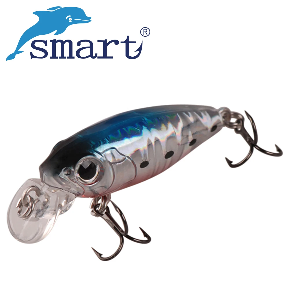 Smart Minnow Fishing Lure 35mm 2.1g Floating 0.3-0.5m Assorted Color Hard Bait Carp Fishing Plastic 3D Eyes VMC Hook Swimbait