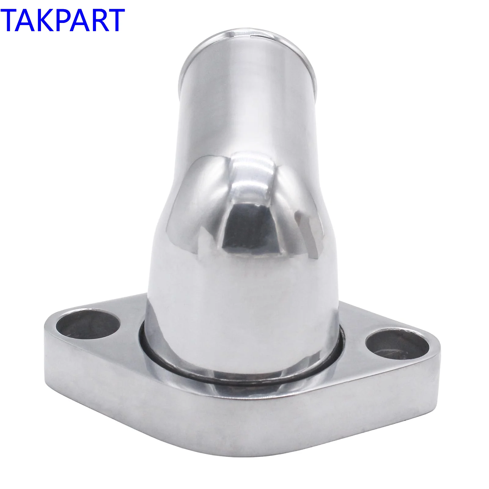 TAKPART SBC BBC Polished Aluminum 15 degree Swivel Water Neck Fits SB BB Chevy 327 350 454 396