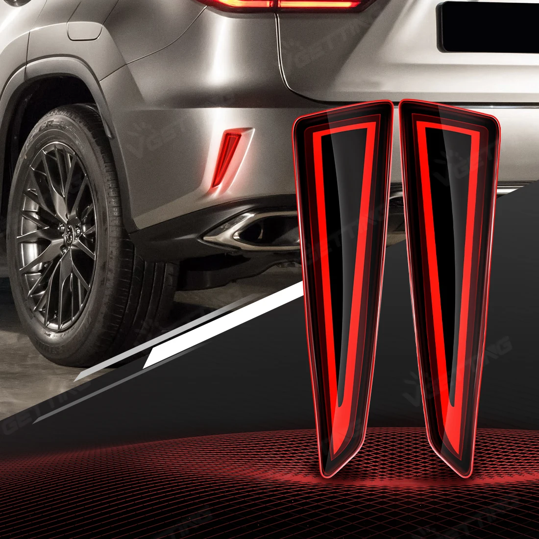 Rear Bumper Light for Lexus RX350 RX350L RX450h RX450hl 2016 2017 2018 2019 3-Function Brake Turn Signal Tail Light Reflector