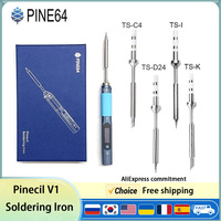 Pine64 Smart Soldering Iron Pinecil V1 Version Mini Portable Fast Heating with Adjustable Temperature with TS-B2 Soldering Tip